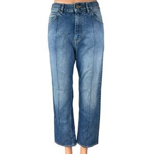 GGDB Golden Goose Women's Blue High Waisted Straight Cropped Denim Jeans Size 26